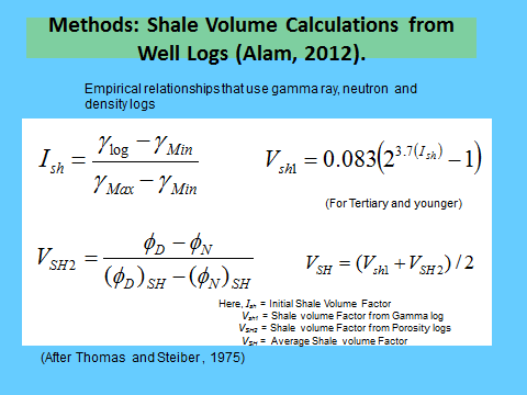 shale calculations